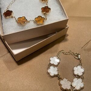 Elegant Gold-tone Flower Bracelets